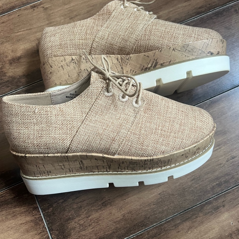 Asos Lace Up Platform Loafers Men Burlap Canvas 8